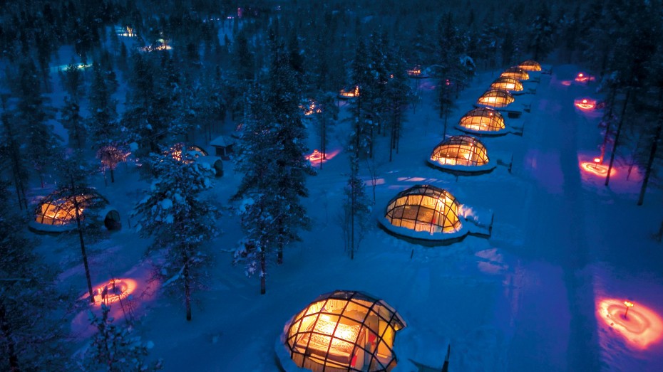 Úžasný výhled z finských hotelů umožňuje krásný výhled na oblohu s polární září